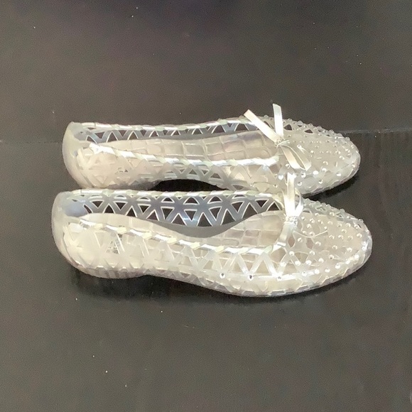 Stuart Weitzman Jelly Rhinestone Latticed Flats - Picture 3 of 5